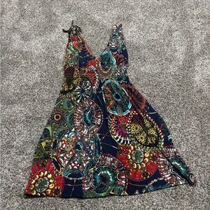Boho V-Neck Printed Sundress in Multicolor